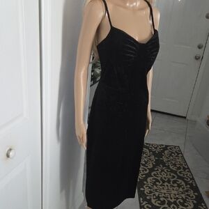 Elegant Black blingy Velvet Dress NWOT XL